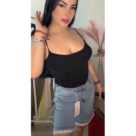 Pantalón vaquero con encaje